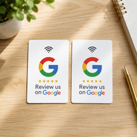 Carte de commentaires Google RFID, carte blanche vierge intelligente avec puce NFC RFID, carte de commentaires sur les réseaux sociaux