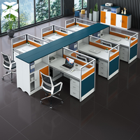 Poste de travail en îlot pour centre d'appels, bureau 6 personnes avec cloison, mobilier BPO, table de bureau Philippines, Escritorio