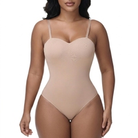 Body sculptant pour femme style Kardashian, gainant et ajusté, avec bretelles réglables et bonnets rembourrés