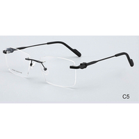 W25605 Marcos de gafas de metal unisex Marco óptico de metal sin montura Diseño de moda Logotipo personalizado