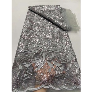 Barato fabricante de fábrica tela de lentejuelas telón de fondo tela lentejuelas personalizado púrpura boda cuentas lentejuelas alta calidad suave Floral - Product Image 3