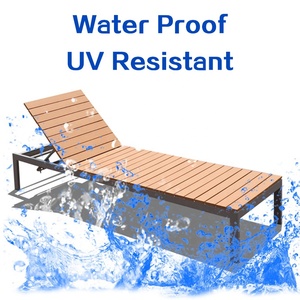 Commercio all'ingrosso mobili esterni regolabile <span class=keywords><strong>sdraio</strong></span> spiaggia Patio telaio in alluminio lettino da giardino in legno - Product Image 2