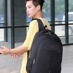 Công Suất Lớn Người Đàn Ông Của Kinh Doanh Du Lịch Ba Lô Đơn Giản Phong Cách Oxford Không Thấm Nước Tính Năng Dây Kéo Máy Tính Xách Tay Tương Thích Túi Đi Học Cho - Product Image 3