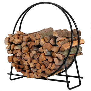 Firewood rack Firewood Log Rack Hoop Tubular Steel Wood Storage Holder for Indoor & Outdoor 40Inch