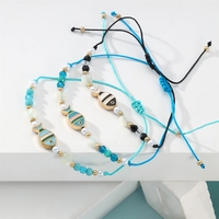 Bracelet en corde tressée avec cristaux de poisson en émail coloré d'été, ensemble de perles bohèmes pour couples et amis