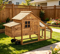 Vente en gros usine : Grand poulailler mobile de luxe en bois, respirant, sur roues, pour l'extérieur, cage à volailles pour la ferme et le jardin
