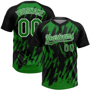 Custom Team Baseball Jersey Digital Printed Polyester Quick Dry Fitted Sports <b>Shirt</b> <b>Henley</b> Neck with Name and Number - Product Image 3
