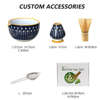Accessoires pour outils à thé Matcha de 450ml, conception exclusive du fournisseur, ensemble de supports pour bol Matcha en céramique de qualité cérémonielle
