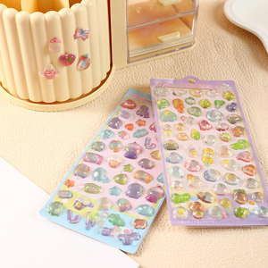 <span class=keywords><strong>Pegatinas</strong></span> 3D con Relieve de Corona de Princesa Rosa con Gemas para Niños, Decoración para Cuadernos, Álbumes y Estuches de Lápices - Product Image 1