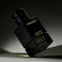 Vente en gros de flacons de parfum vides en verre transparents en forme de cube, 50 ml, 30 ml, flacon de parfum carré de luxe robuste avec bouchon noir