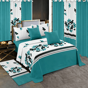Disponibile in Stock Set di 13 Pezzi Copriletto King Size con Motivo Floreale, Tende e Federe per Uso Domestico - Product Image 5