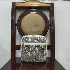 BA0393 RTS camo bows Print Lunch Box Little Girls Kids <b>Back</b> School Items Canvas Zipper PEVA Wholesale Baby Students - Product Image 2