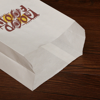Sac à pâtisserie en papier enduit anti-graisse écologique de taille personnalisée, brun/blanc, et sachet blanc pour gâteaux, collations, gaufres