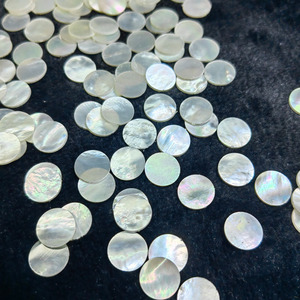 Sanmjewelry Disques ronds en nacre blanche - 10 mm, bases de montage plates <span class=keywords><strong>double</strong></span> <span class=keywords><strong>face</strong></span> pour coquillages DIY, pour incrustation de bords de boucles d'oreilles - Product Image 2