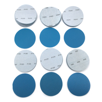 Disque abrasif à velcro bleu en céramique, papier abrasif rond 125 mm (5 pouces), disque de ponçage automobile
