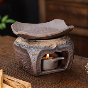 Brûleur d'huiles essentielles semi-artisanal de style chinois, résistant à la chaleur, chauffe-thé, diffuseur d'aromathérapie, support pour <span class=keywords><strong>encens</strong></span> de <span class=keywords><strong>sauge</strong></span> - Product Image 4