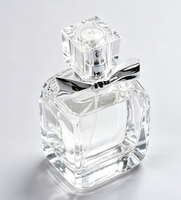Flacon de parfum vide en verre transparent rechargeable avec vaporisateur pour emballage cosmétique