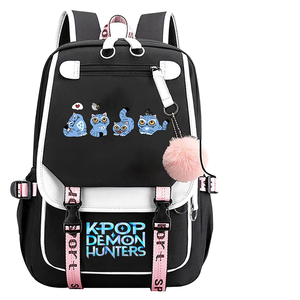 Custom Cartoon Kpop Demon Hunter Rainbow Color Waterproof Polyester Backpack Boys Girls New Schoolbag School Promotional