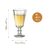 Verre à shot cannelé vintage français 2oz, mini-gobelet transparent sans plomb, écologique, compatible lave-vaisselle, pour cordial, liqueur, sherry, bar