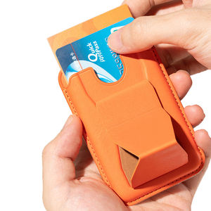 Novo Modelo de Porta-Cartões Magnético em Couro PU com Suporte, Porta-Cartões Magnético Portátil em Couro PU Usado para iPhone 14/15/16 Pro Max - Product Image 4