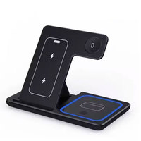 Chargeur sans fil magnétique portable CE FCC ROHS 15W 3 en 1 Type-C QC3.0 pour téléphone portable, écouteurs et montre connectée