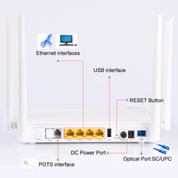 BT-PON BT-762XR Voip Xpon Ont 4Ge 4Wifi 1Tel 4 Antenas GPon Doble Banda 5G WiFi 5.8Ghz 1Fxs Tel Rj11 AC ONU