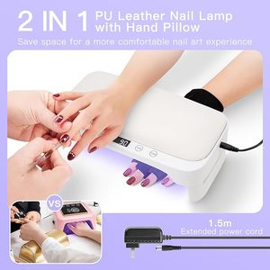 Lámpara LED Profesional para Uñas de Gel, 4 Temporizadores, Plegable, con Guantes y Reposabrazos - Product Image 4
