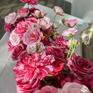 Chemin de table en fleurs artificielles de style et de taille personnalisés 200 cm x 60 cm Disposition de table pour les activités de banquet - Product Image 5