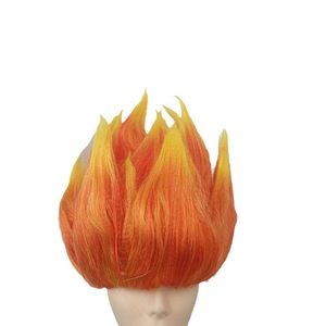 Perruque Saiyan <span class=keywords><strong>Dragon</strong></span> <span class=keywords><strong>Ball</strong></span> multicolore orange-jaune sans lacets, style euro-américain, en soie domestique, pour adulte, cosplay anime - Product Image 4