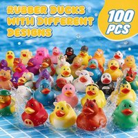 100 Canards en Caoutchouc Assortis, Lots en Vrac, Jouets de Bain Flottants en PVC Qui Couinent, Cadeaux Nouveauté pour Enfants, Idéal pour Fêtes