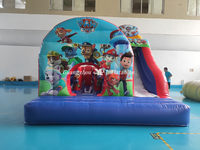 Maison gonflable de rebond de combinaison de château plein d'entrain gonflable d'équipe de chien de jeu de structure avec la glissière commerciale