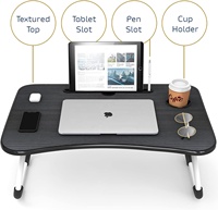 Table d'ordinateur portable pliante en MDF bon marché d'usine bureau d'ordinateur pliant en bois sur le lit