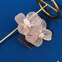 Miallo Legierung Blume Haarkamm Hochzeit Braut haar Zubehör handgemachte Seite Haar kämme Perlen Kopf bedeckungen Schmuck
