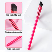 Pinceau à sourcils 3D populaire en gros avec poils synthétiques et manche en plastique, compatible crayon à sourcils, logo personnalisé