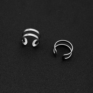 2026 Double-layer Parallel Band Design Simple Stainless Steel <b>Ring</b> Unisex's <b>Adjustable</b> <b>Rings</b> Fashion Jewelry For Daily Wear - Product Image 2