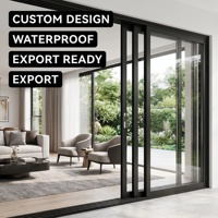 Porte coulissante intérieure ultra-fine en alliage d'aluminium avec isolation thermique, double vitrage trempé et joints insonorisants