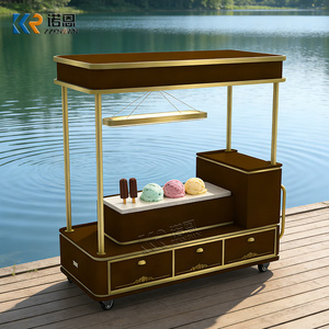 Elegante Carrito Móvil <span class=keywords><strong>para</strong></span> Postres en Color Marrón y Dorado, Estilo Clásico Moderno <span class=keywords><strong>de</strong></span> Lujo, <span class=keywords><strong>para</strong></span> Eventos y Alquileres - Product Image 2