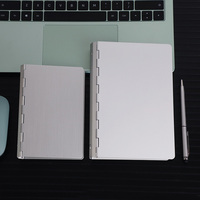 Porte-documents en aluminium personnalisé format A7 A6 A5 A6 B5, organiseur de documents, classeur à 3 ou 6 anneaux
