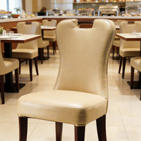 Chaise en cuir de style vintage élégant pour salle à manger, design avec poignée pour table à manger, mobilier d'hôtel