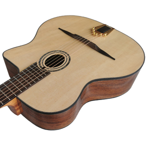 Guitarra Acústica de <span class=keywords><strong>Jazz</strong></span> Estilo Gitano Hecha a Mano de Grado Profesional Personalizada, Marca Aiersi, Fabricada en China, Vintage, con Tapa Arqueada y Cutaway - Product Image 4
