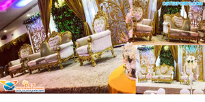 Game of Thrones de mariage Royal pour la mariée, décor de réception de mariage, ensemble de canapé de scène, de styliste, en or blanc - Product Image 2