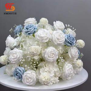 Centros de Mesa OEM SMOOTH para Bodas, Bolas de Flores Artificiales de Rosa, Adorno de Rosas Blancas y Azules Babybreath - Product Image 2