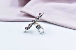 Handmade Rose Dahlia Turquoise Sterling Silver <b>Adjustable</b> <b>Ring</b> Natural Gemstone Jewelry for Women Wholesale - Product Image 3