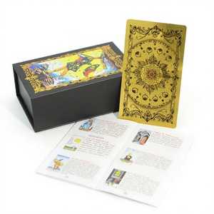 Jeu de cartes de tarot Hanshin New Classic en plastique, 78 cartes, dorées, imperméables, écologiques, durables, portables, avec boîte cadeau - Product Image 3