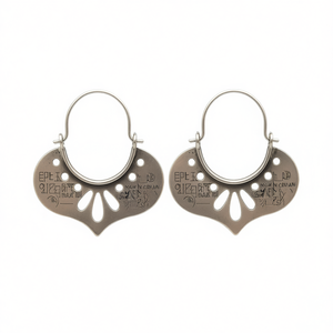 E4764 Antique Silver <b>Hoop</b> <b>Earrings</b> Vintage Style Unisex Everyday Wear <b>Fine</b> Jewelry Silver Plated - Product Image 1