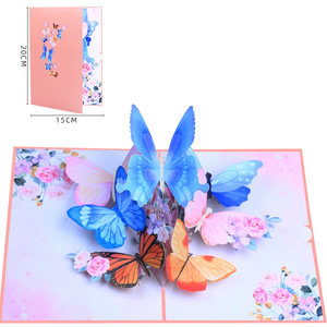 Mariposa Pop up Card 3D Butterfly Floral Greeting Card Handmade Art Paper Digital Printing <b>Matte</b> <b>Varnishing</b> - Product Image 2