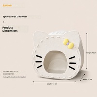 Nouveau lit pour chat en feutre d'intérieur, design semi-fermé, résistant aux griffures, lavable, chaud, polyvalent toutes saisons, tridimensionnel