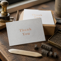 Carte de remerciement en feuille d'or, notes de vœux personnalisées en calligraphie, formes personnalisées découpées, cadeau de mariage, vente en gros