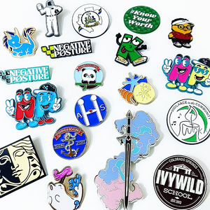 Broches en métal personnalisées de haute qualité, logo d'entreprise, badges souvenirs, mode, décoratives, émail dur et doux, épingles à revers - Product Image 1