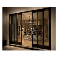 Fenêtre supérieure Miroir Porte Coulissante Verre Lowe Porte En Aluminium Dressing Porte Coulissante